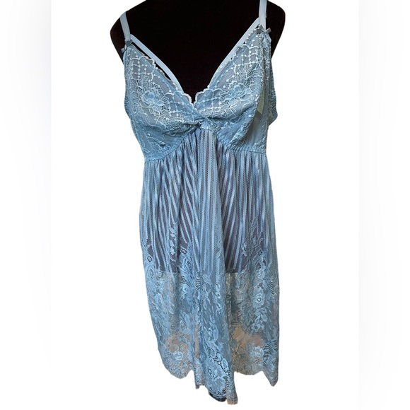 Cacique Intimates & Sleepwear New Cacique Steel Blue All Over Sheer